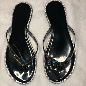 Black Jewled slipper sandal